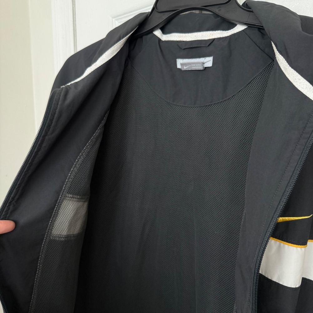 Nike Y2K Windbreaker Jacket Mens XXL Black Gold Swoosh Track Running - Picture 10 of 10